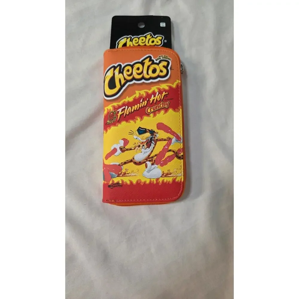 Cheetos Flamin Hot Crunchy Wallet Wristlet Chester Cheetah NWT Zip